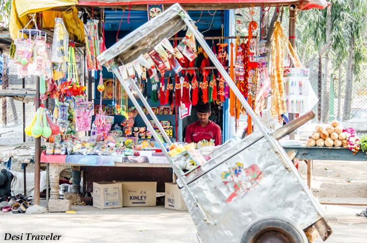 Ice cream pushcart in market near chilkur balaji temple