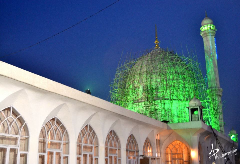 Hazrat bal shrine being repaired