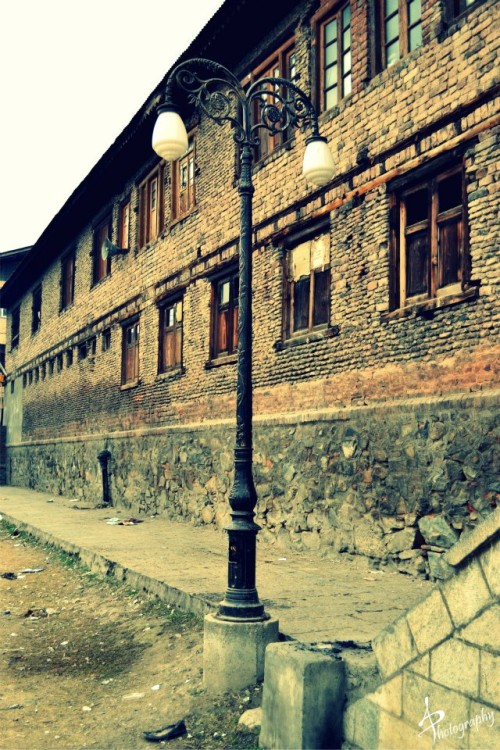 lamp post in a street in Srinagar kashmir