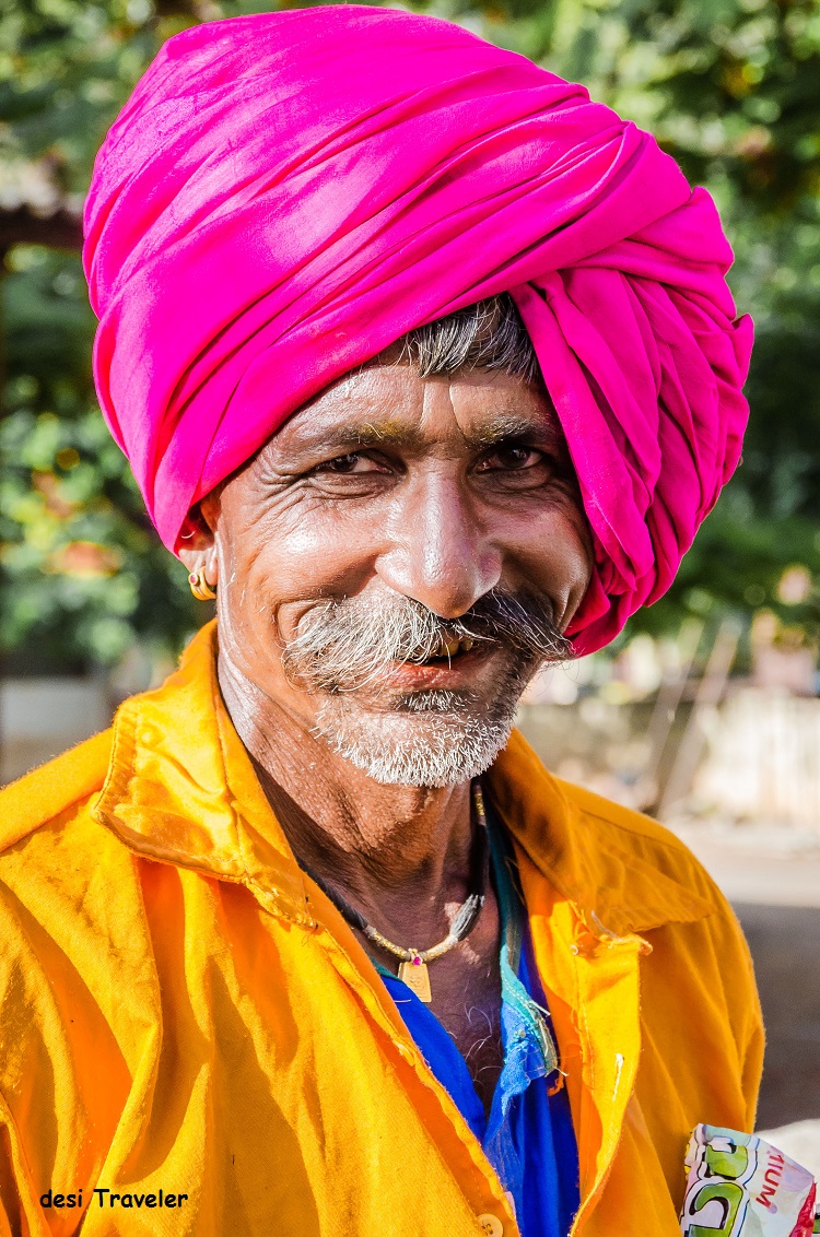 Man with mustache wearing turban