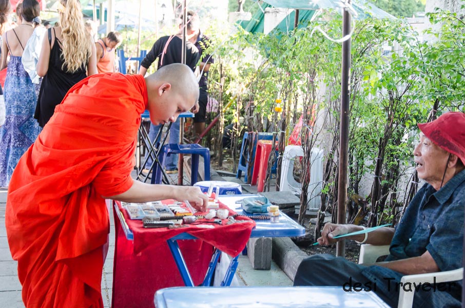 A monk in street market Bangkok