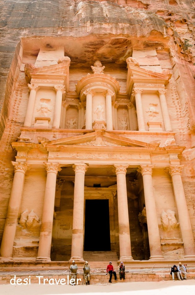 Soldiers in front of the Treasury of Petra