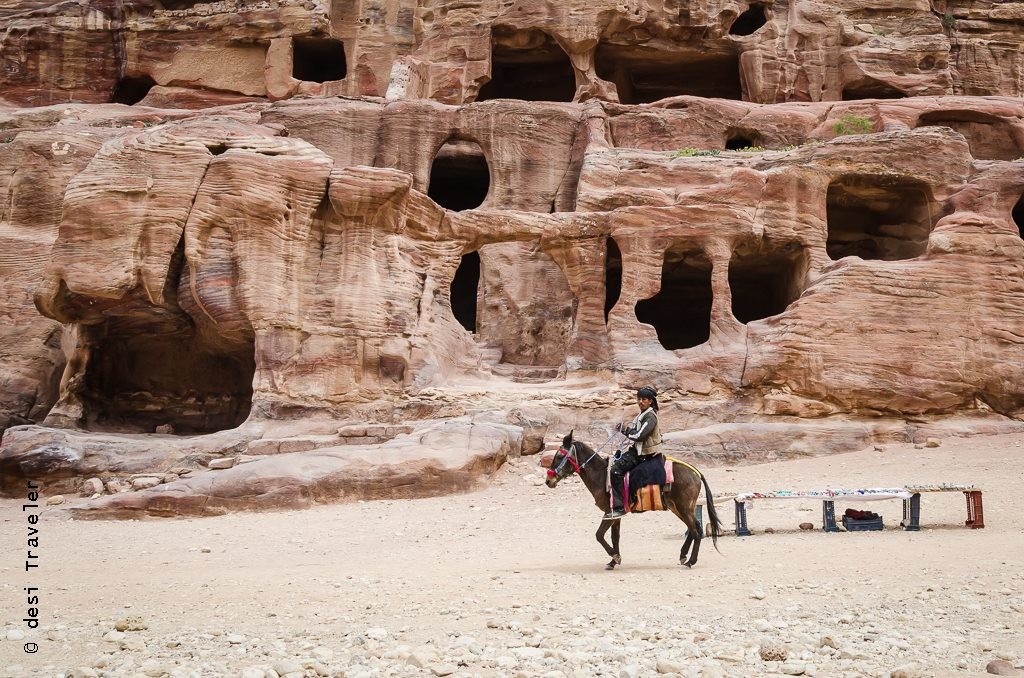 Solo traveler Donkey Bedouin Petra Jordan 