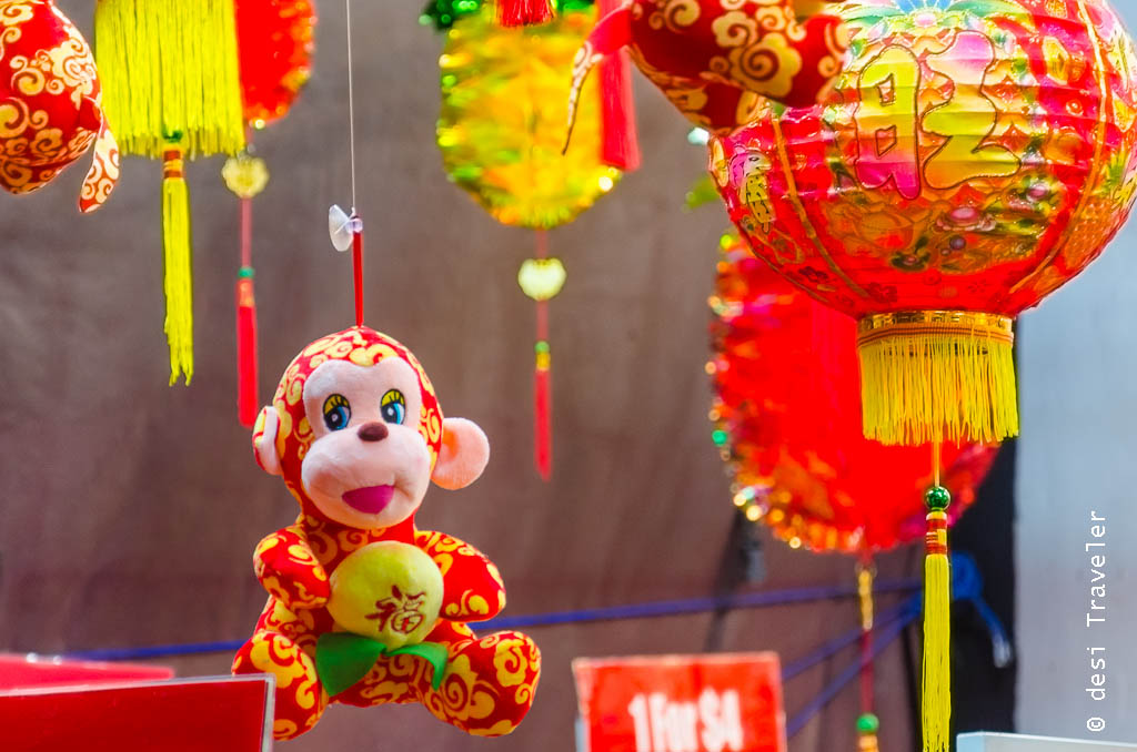 A stuffed monkey for sale Chinatown Singapore