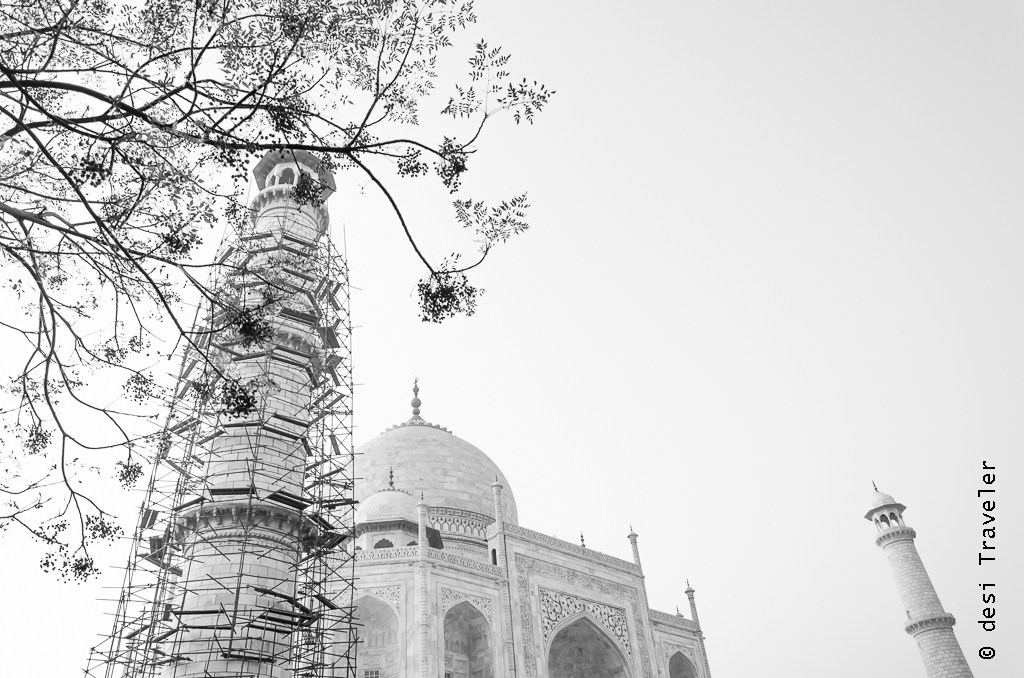 Taj Mahal Scaffolding for cleaning 