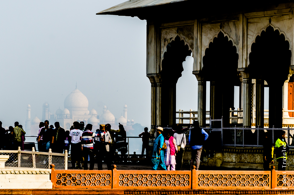 Taj Mahal seen from Agra Fort