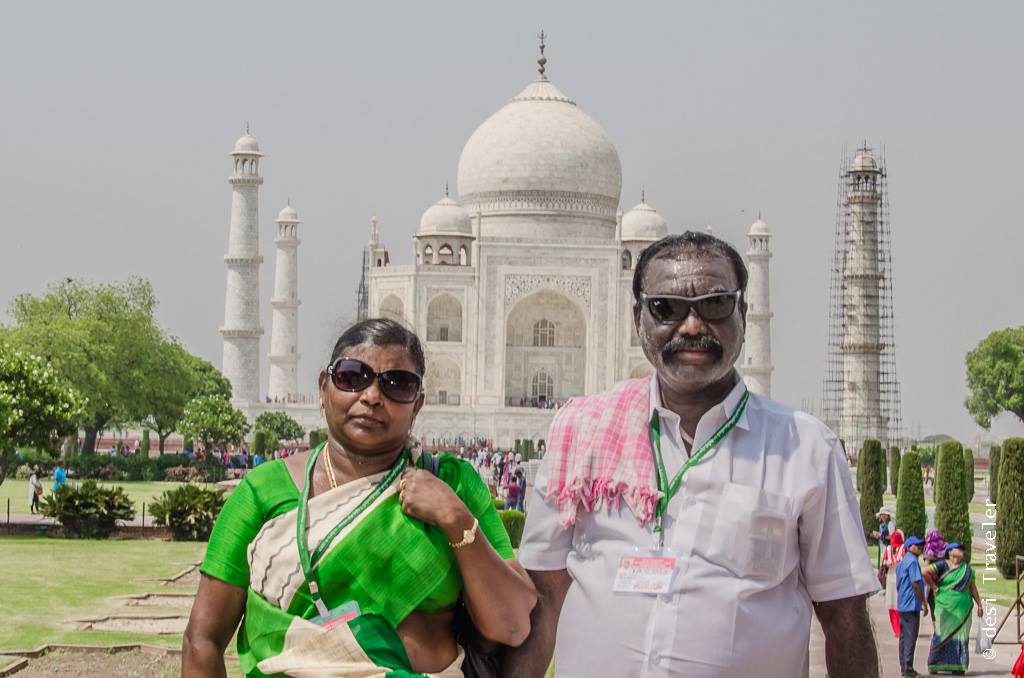 South Indian couple at Taj Mahal Agra