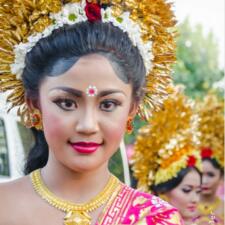 Hindu Temple Festival Parade Bali Indonesia