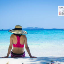 October 2018 Calendar Wallpaper - A Private Island In Koh Chang Thailand