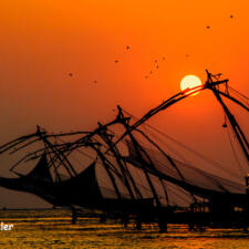 Sunset over Chinese Fishing Nets Cochin